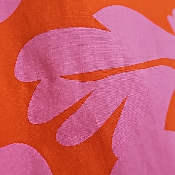 Nwot Michelle McDowell  Orange/Pink Cap Sleeve Leaf Shift Dress - Picture 8 of 15